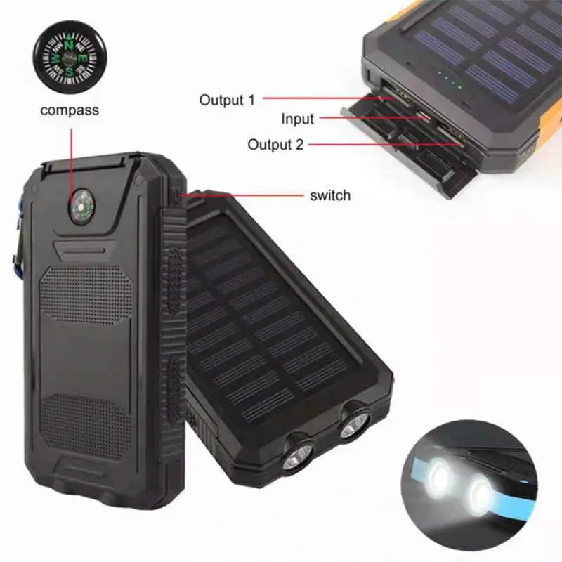 Portable Waterproof 20000mah Solar Power Bank-1
